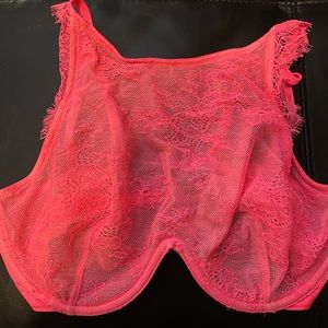 Victoria’s Secret hot pink lace halter underwire bra